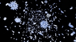 Animated snowflakes. 3D animation.