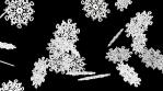 Animated snowflakes. 3D animation.