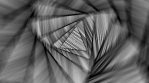 Triangles Crazy Trippy black and white fractal lines with black borders background rotatory loopable