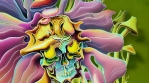 Generative ai motion animation of surreal painting of flowers. Digital image painted manipulation