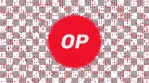 optimism OP TOKEN ICON COIN logo with optimism OP particles loopable background glow alpha matte