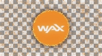 wax WAXP TOKEN ICON COIN logo with wax WAXP particles loopable background glow alpha matte