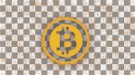 BITCOIN BTC ICON with BITCOIN BTC particles on movement background glow alpha matte