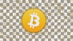 BITCOIN ICON with BITCOIN particles on movement background glow alpha matte version 2