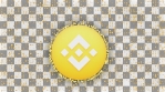 Binance BNB ICON with Binance BNB particles on movement background glow alpha matte