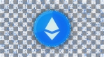 ETHEREUM COIN ETH ICON with ETHEREUM COIN ETH particles loopable background glow alpha matte v2