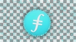 FILECOIN COIN FIL ICON with FILECOIN COIN FIL particles on movement background glow alpha matte