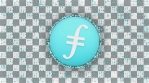 FILECOIN ICON with FILECOIN particles loopable background glow alpha matte