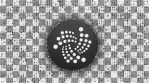 IOTA COIN MIOTA ICON with IOTA COIN MIOTA particles on movement background glow alpha matte