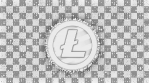 LITECOIN LTC ICON withLITECOIN LITE particles on movement background glow alpha matte