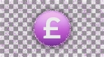 Pound GBP ICON with Pound GBP particles loopable background glow alpha matte