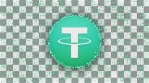 USDT TETHER ICON with USDT TETHER particles loopable background glow alpha matte