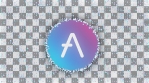 aave AAVE logo COIN with aave AAVE logo COIN particles loopable background glow alpha matte