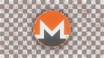 monero XMR logo ICON with monero XMR logo particles loopable background glow alpha matte 2