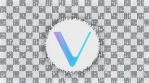 vechain vet logo ICON with vechain vet logo particles on movement background glow alpha matte