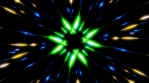 vj loop sci-fi music neon beams in space tunnel abstract rotate background