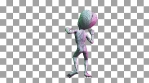 Seamless loopable animation of a terror alien crazy dancing isolated with alpha channel.