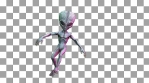 Seamless loopable animation of a terror alien hip hop dancing isolated with alpha channel.