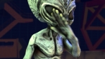 Seamless loopable closeup animation of a terror alien dancing in a starship