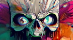 Cool Halloween painted sKulls_11 glitch effect