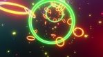 Colorful background with circles and bubbles. Looped animation