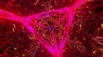 Reflective tunnel with pink spikes and pink triangle. Looped animation