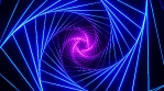 Purple and blue light tunnel with circular design. Infinitely looped animation