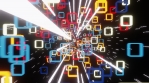 3d Abstract animacion Loop with squares flying