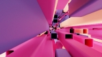 3d Abstract animacion Loop with squares flying