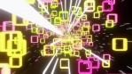 3d Abstract animacion Loop with squares flying