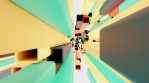 3d Abstract animacion Loop with squares flying