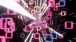 3d Abstract animacion Loop with squares flying