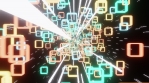 3d Abstract animacion Loop with squares flying