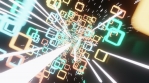 3d Abstract animacion Loop with squares flying