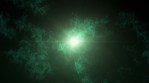 Green clouds of wisp and smoke drifting in space