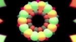 Bubbly rotating multicolored rings