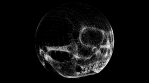 High tech halloween jackolantern skull glitch globe 3d animation