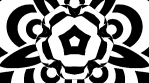 Hypnotic black and white psychedelic morphing flower