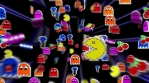 Seamless animated background of elements inspired in Pacman arcade videogame.