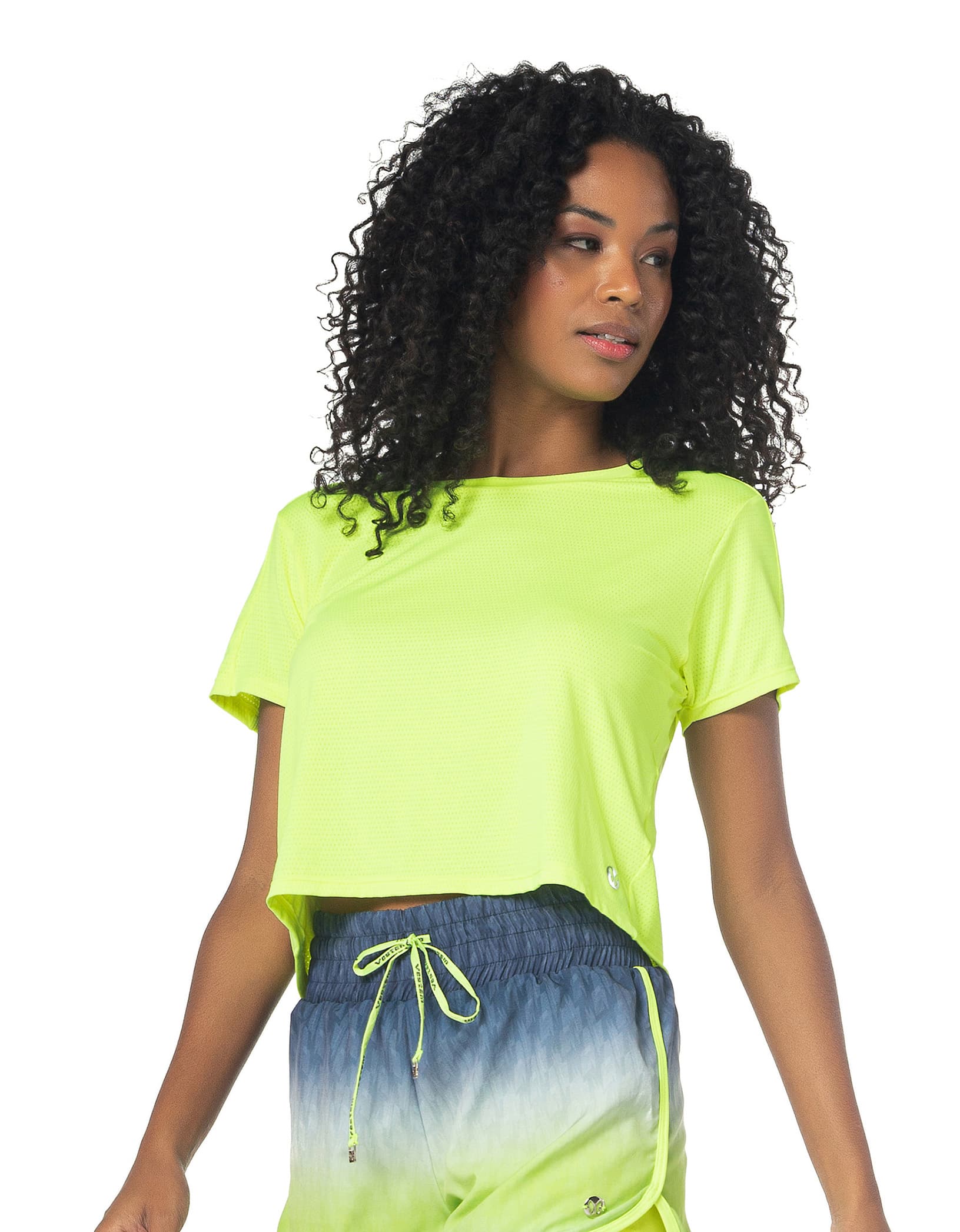 Vestem - Blusa Manga Curta Dry Fit Peonia Amarelo Neon - BMC599C0009