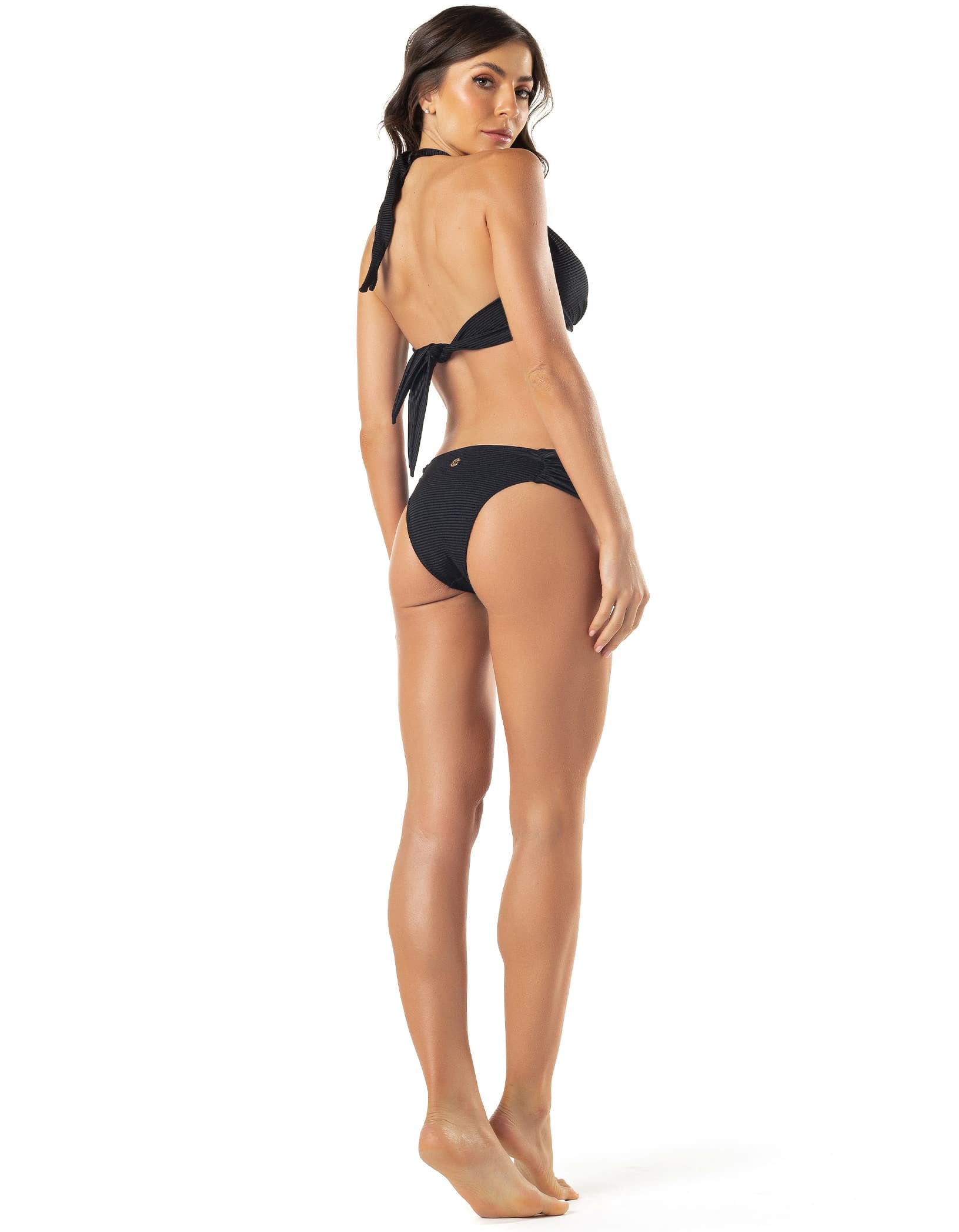 Vestem - Black Ophelia Texture Push Up Bikini Top - BJ187C0002