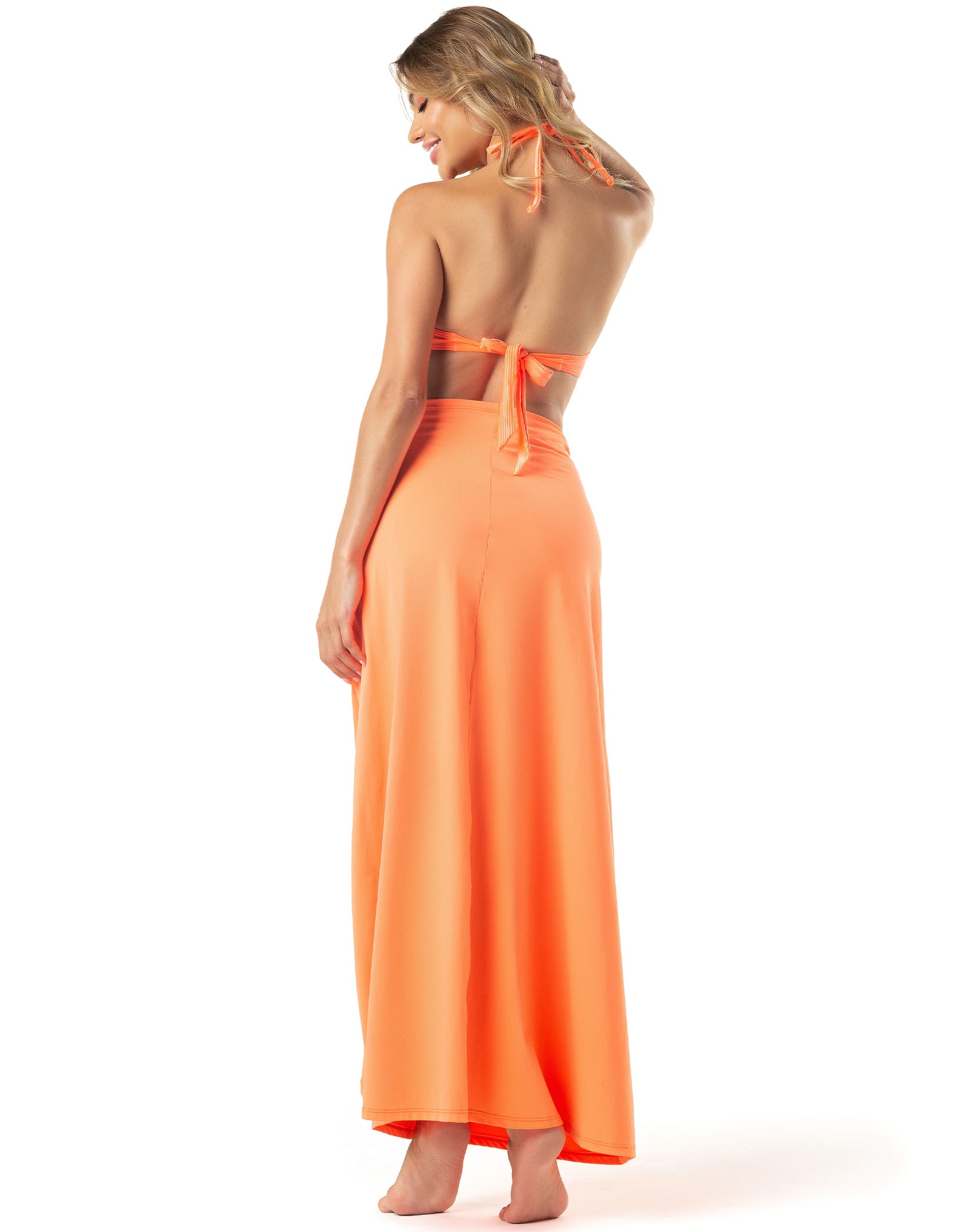 Vestem - Tamara Orange Neon V-Round Bikini Top - BJ185C0007