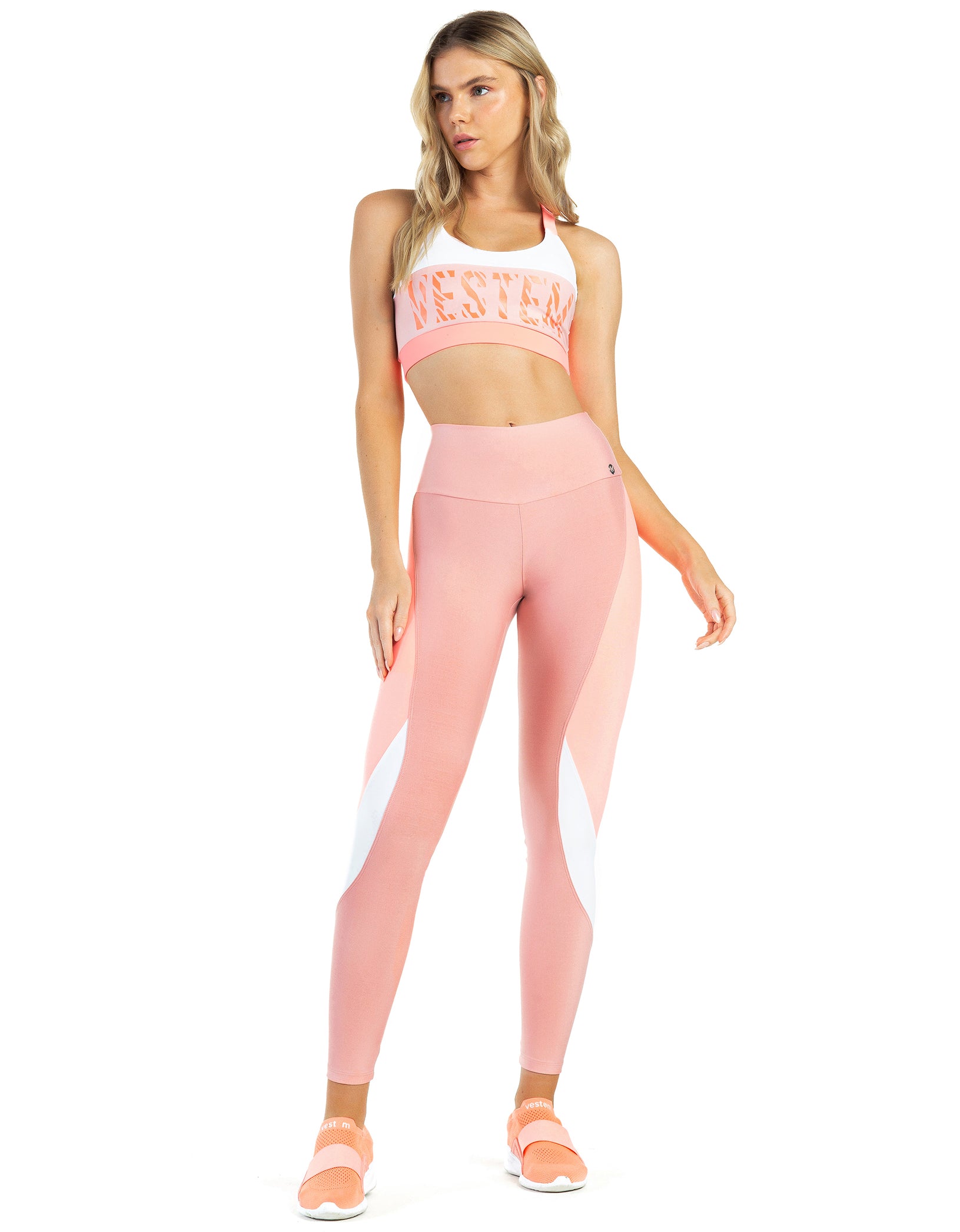 Vestem - Top Ginger Rosa Romance Com Coral Neon - TOP788C0243