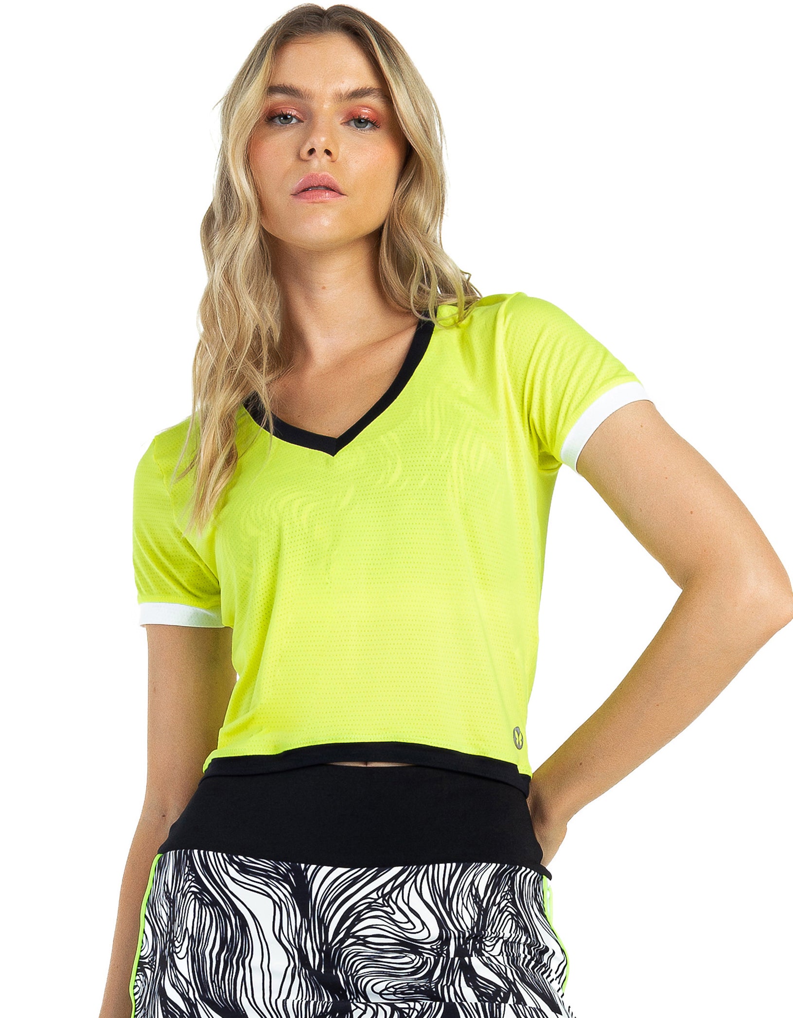 Vestem - Blusa Dry Fit Manga Curta Sálvia Amarelo Neon - BMC536.C0009