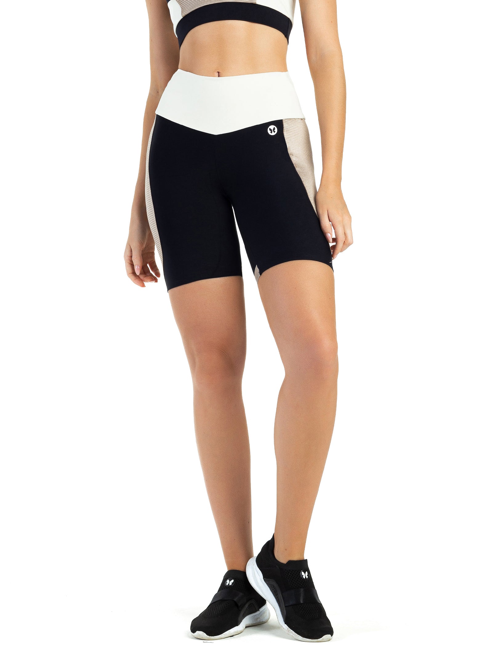 Vestem - Black Algiers Shorts With Off White - BER175.C0002