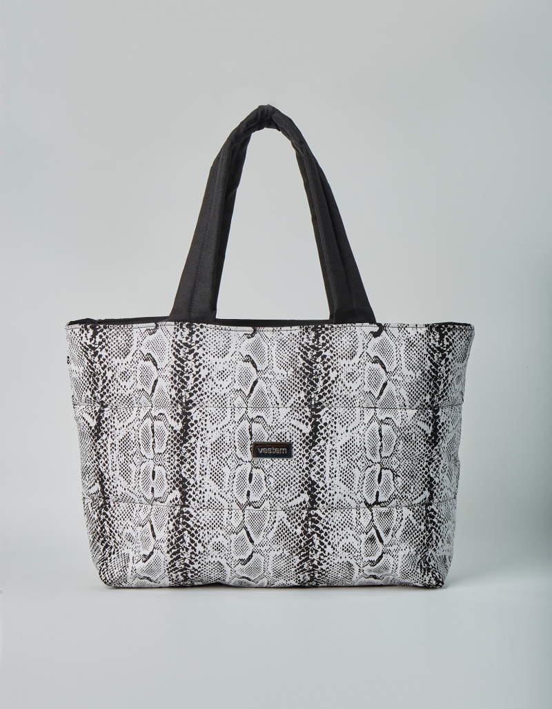 Vestem - Hand Bag Ilhabela Snake Black And White - BOL39E1031