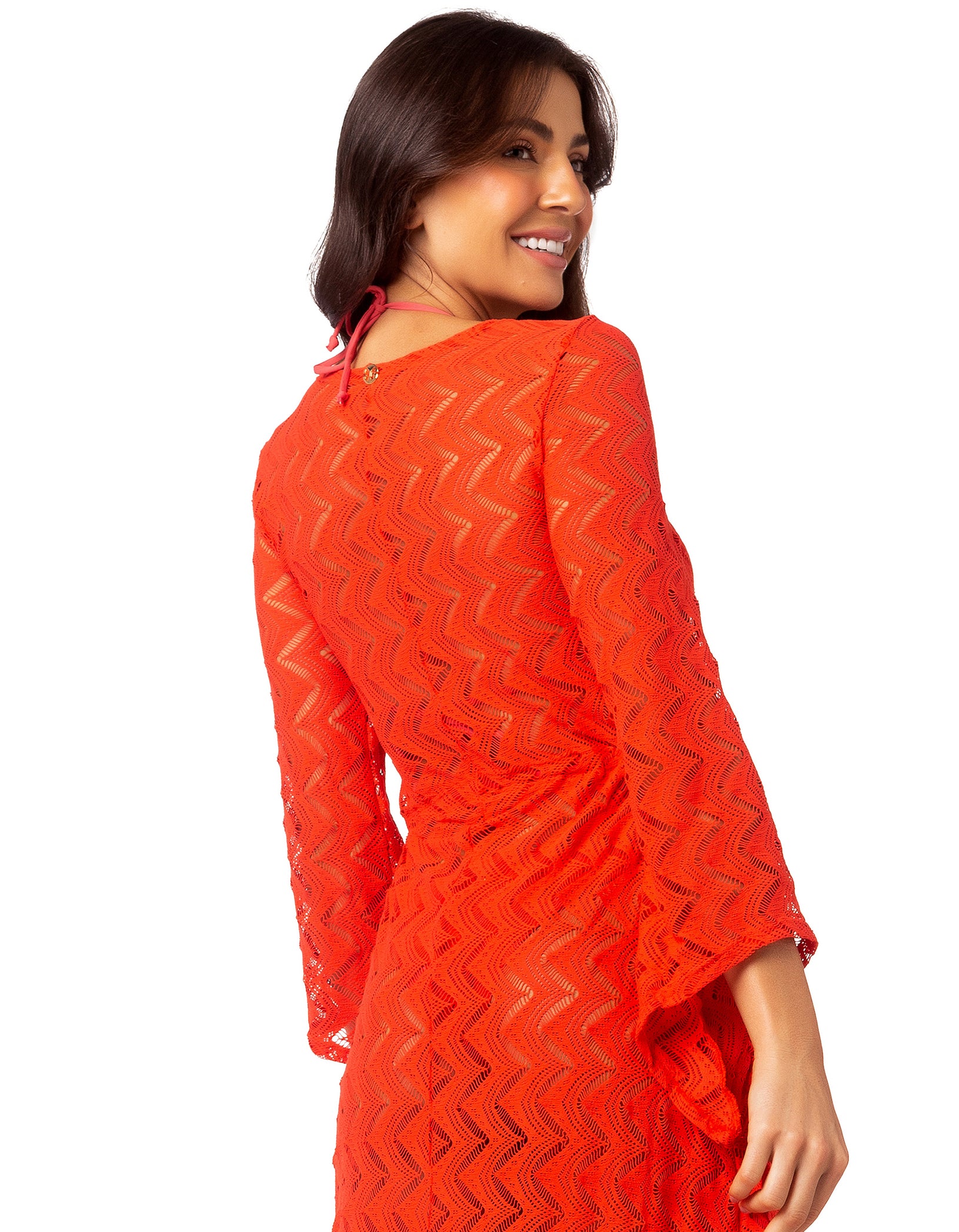 Vestem - Beach Dress Chemise Lace Orange Tabata - SP237.C0155