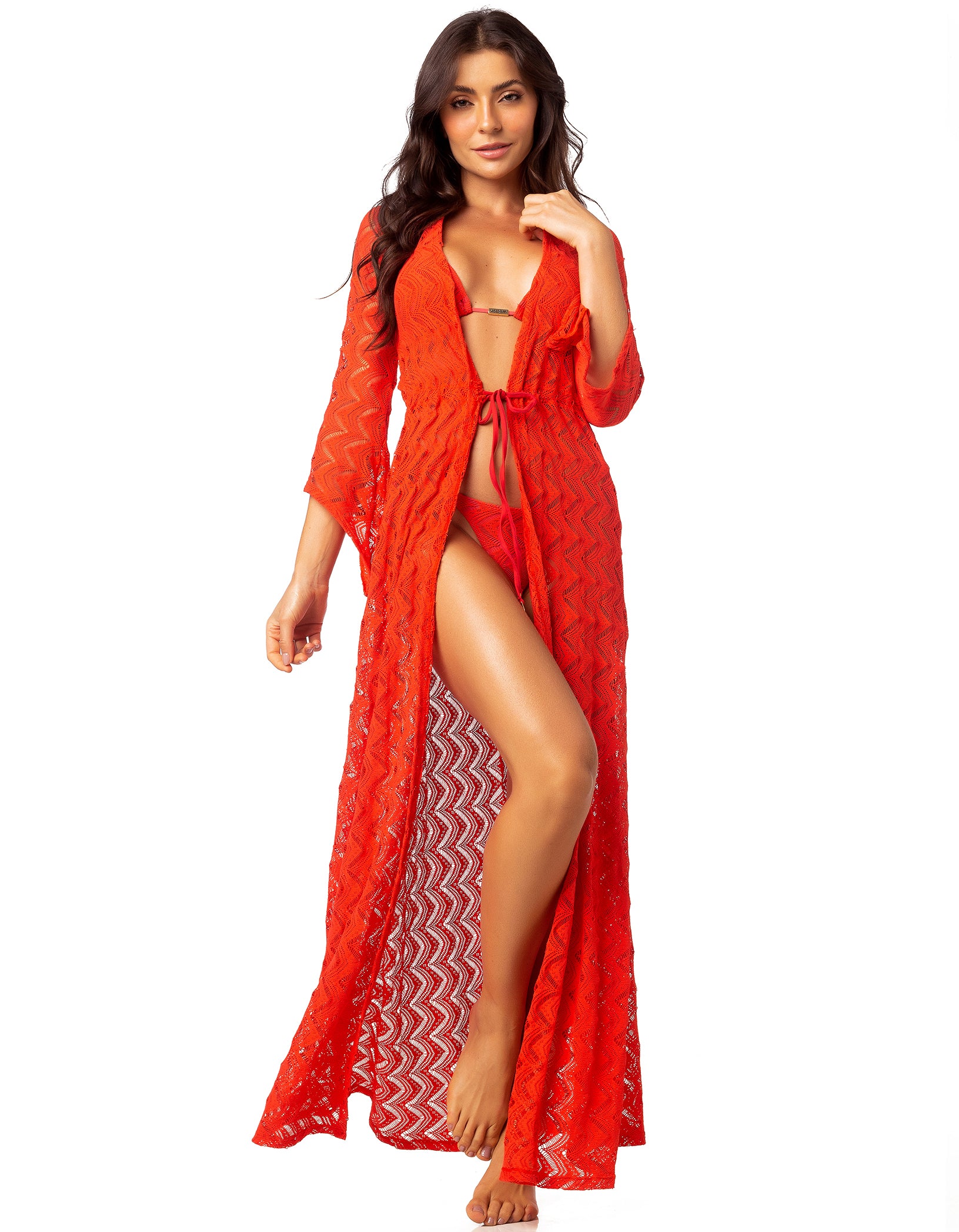 Vestem - Beach Dress Chemise Lace Orange Tabata - SP237.C0155