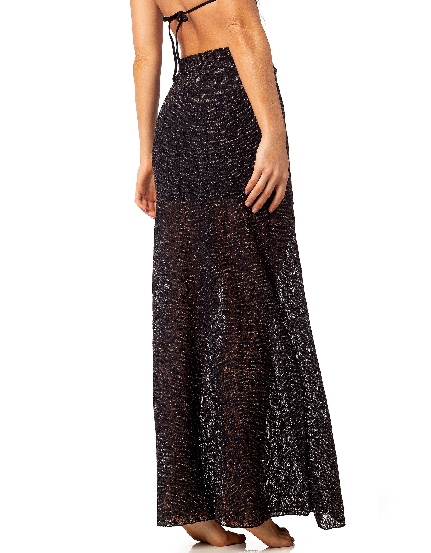 Vestem - Long Black Lace Skirt Beach Cover-up - SP51.C0002