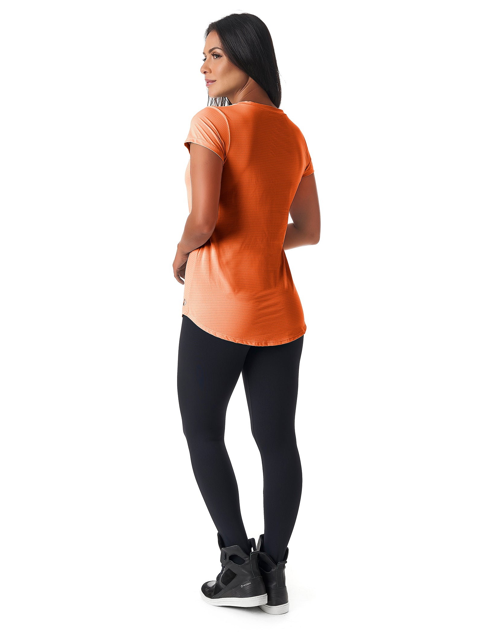 Vestem - Blusa Dry Fit Manga Curta Janice Laranja Neon - BMC31C0007